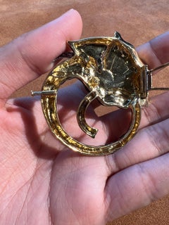 David Webb Emaille-Elefantenbrosche mit Rubin und Diamanten in Gold, um 1980er Jahre