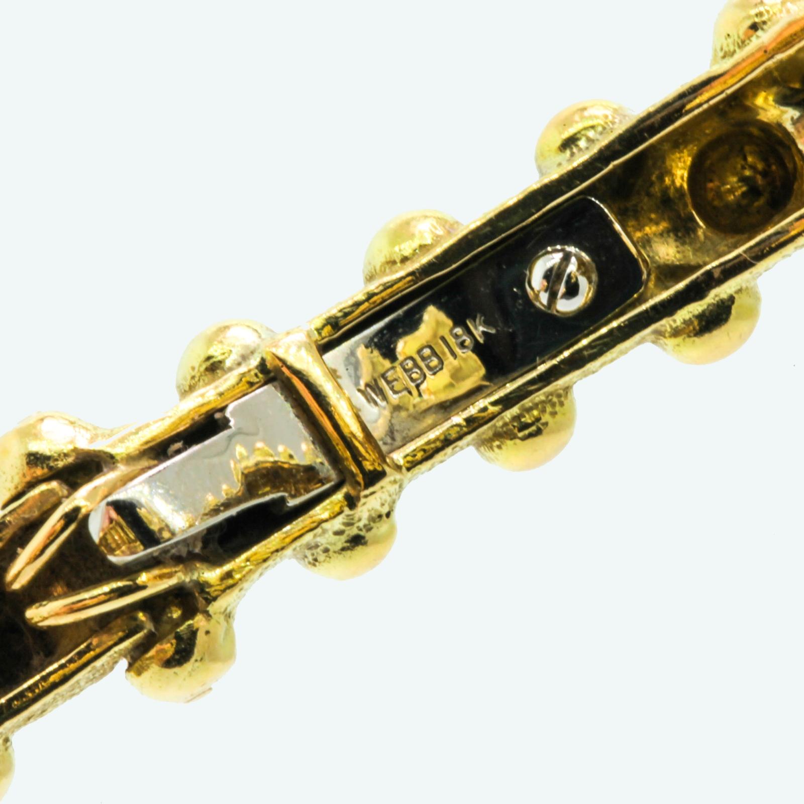 David Webb Enamel Frogs Gold Bracelet In Excellent Condition In Beverly Hills, CA