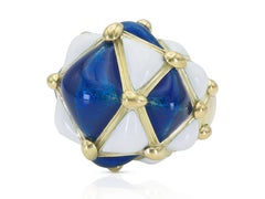 David Webb Enamel Geodesic Dome Ring