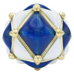 David Webb Enamel Geodesic Dome Ring