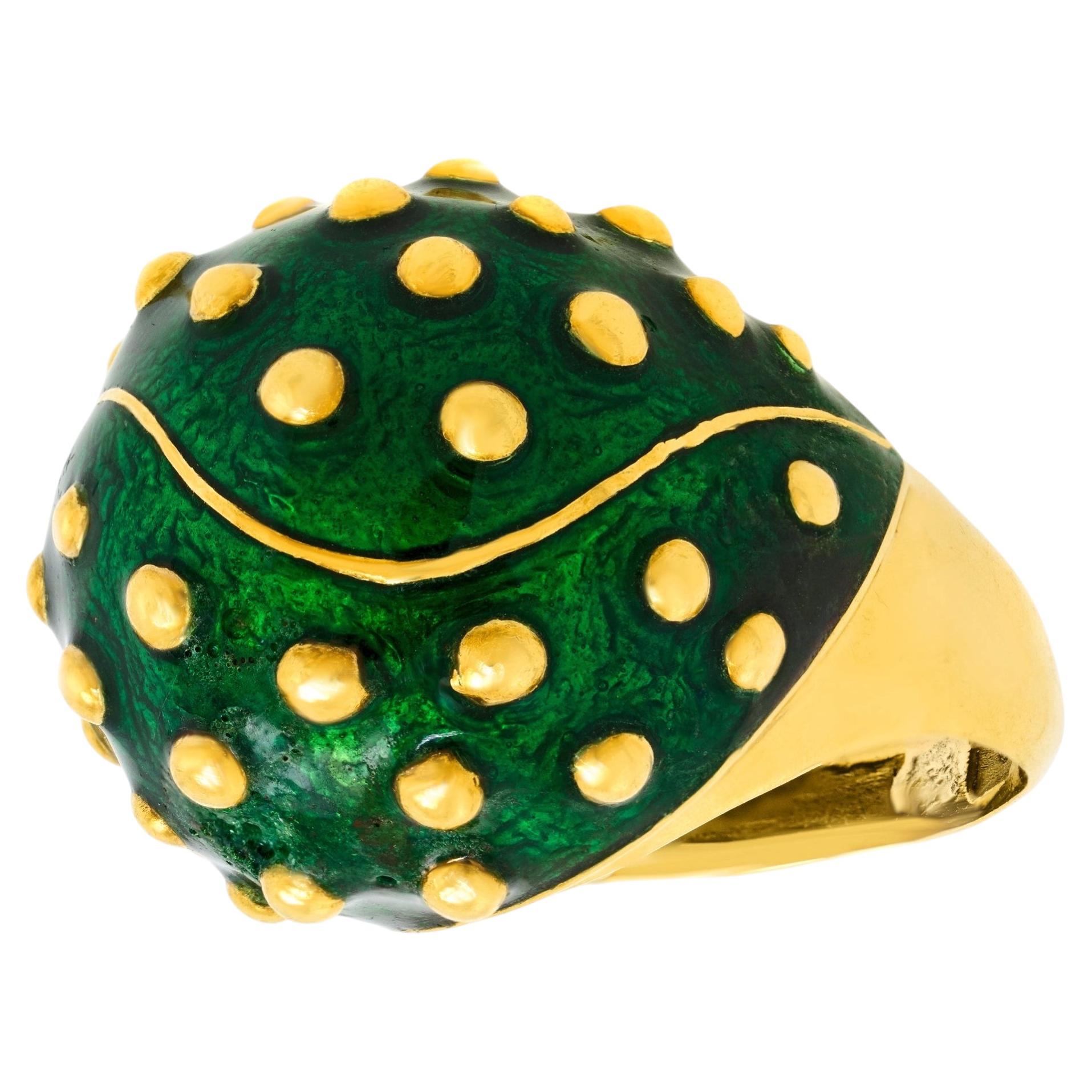 David Webb Emaille-Ring im Angebot