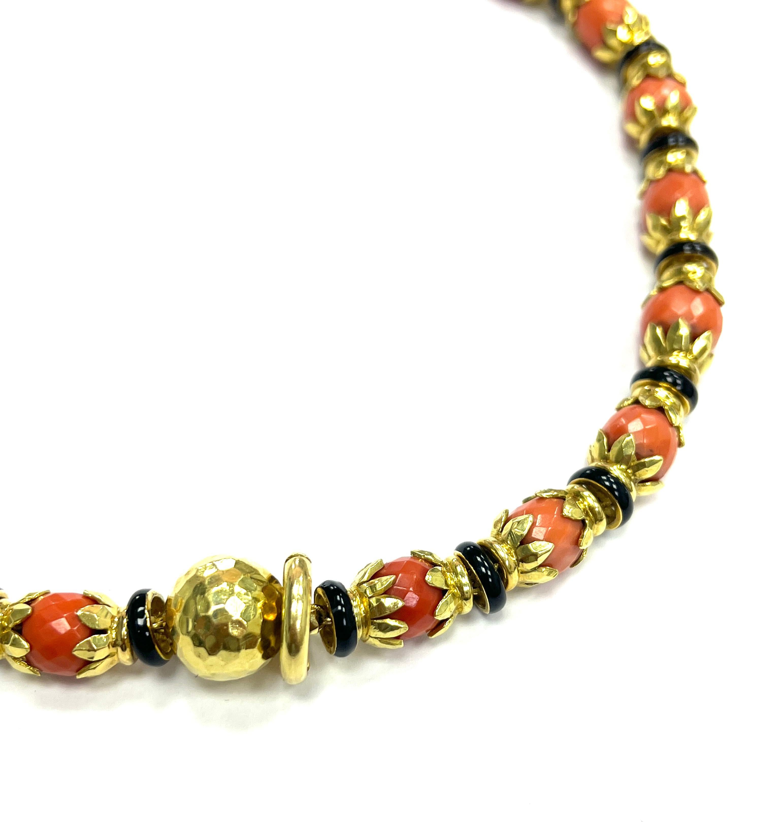 coral beads gold necklace indian designs