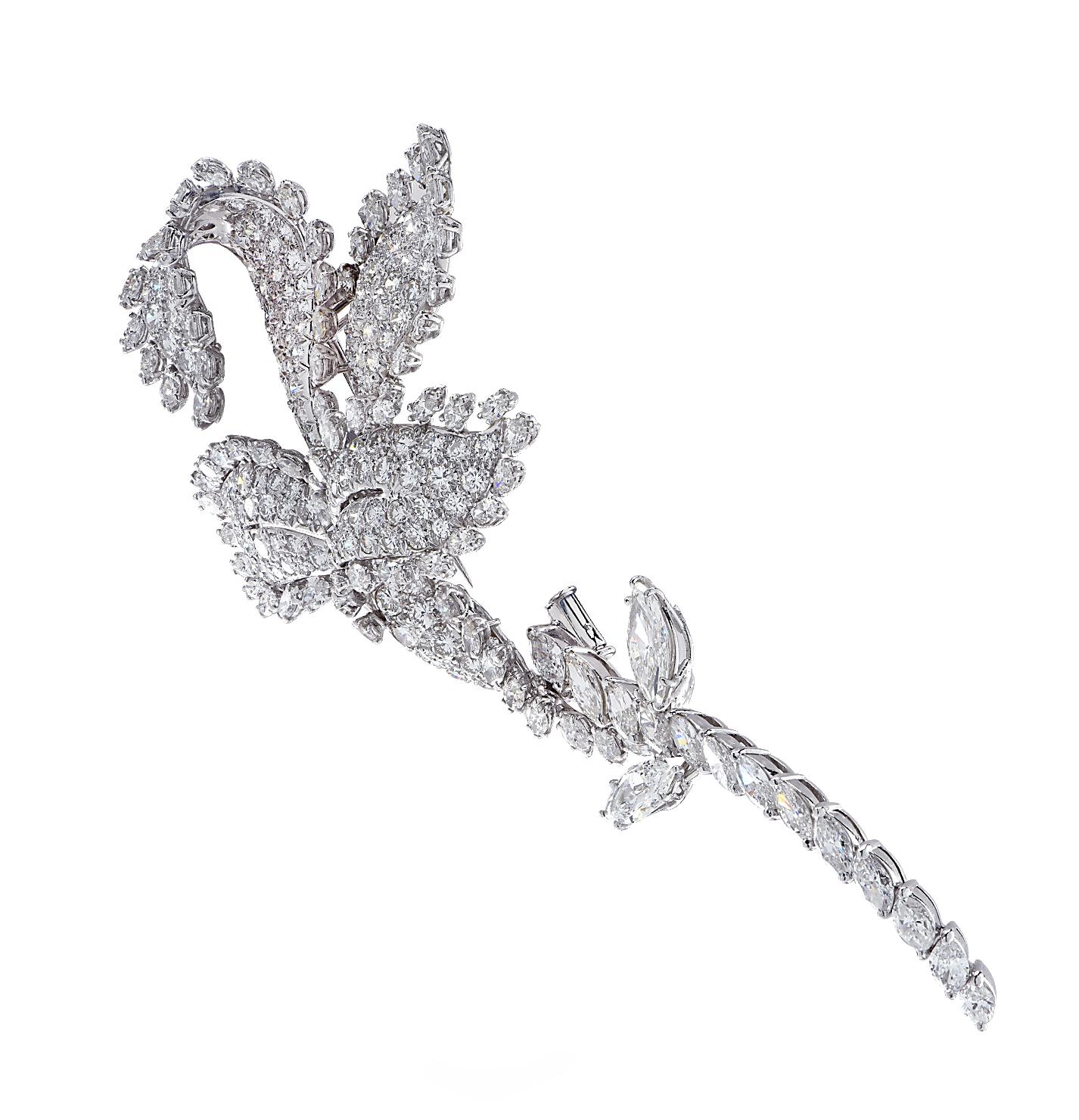 Modern David Webb Flower Diamond Brooch Pin