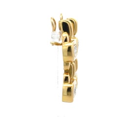 David Webb G/VS1 Diamond Link Drop Earrings in 18K Yellow Gold