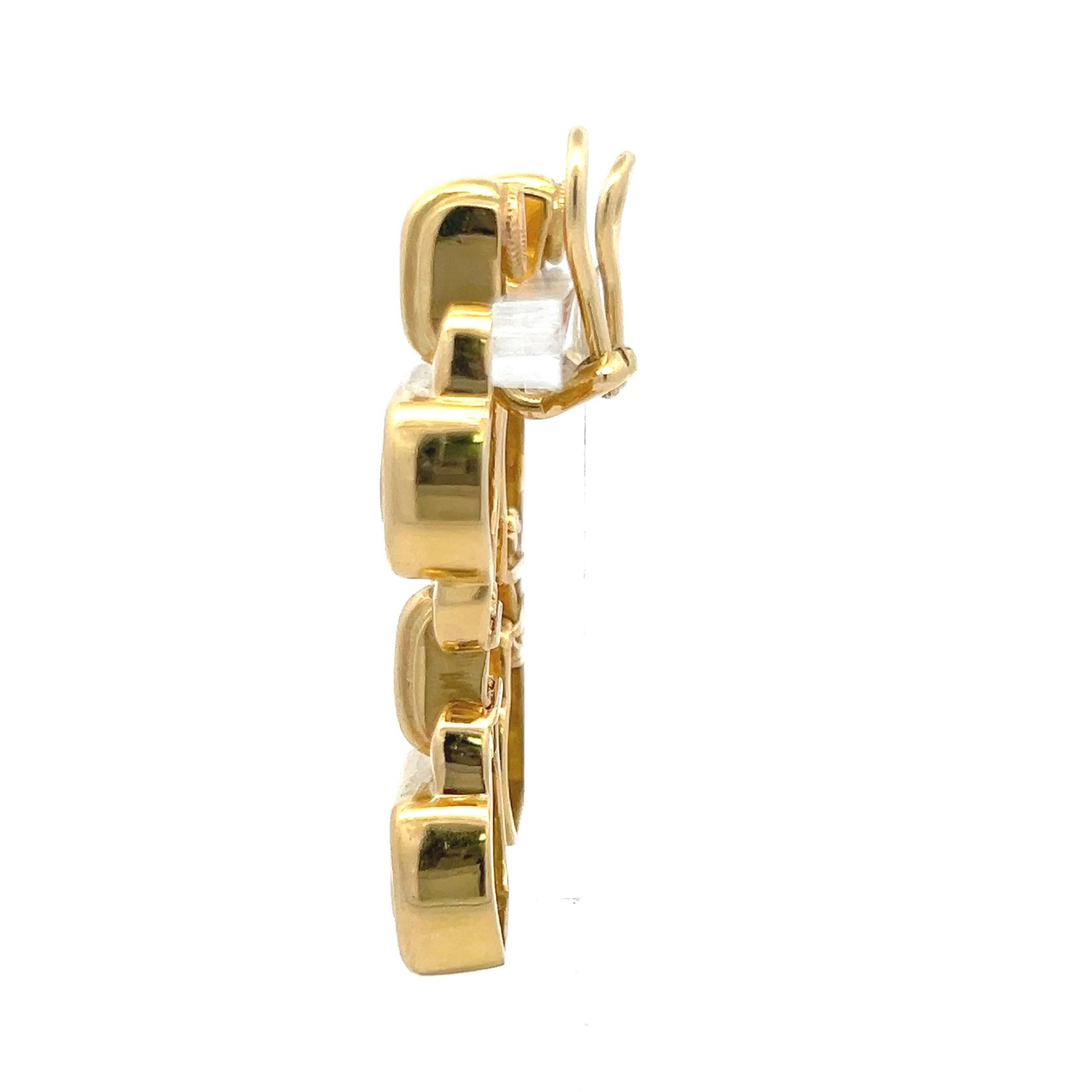 David Webb Orecchini a goccia con diamanti G/VS1 in oro giallo 18 carati In condizioni buone in vendita a New York, NY