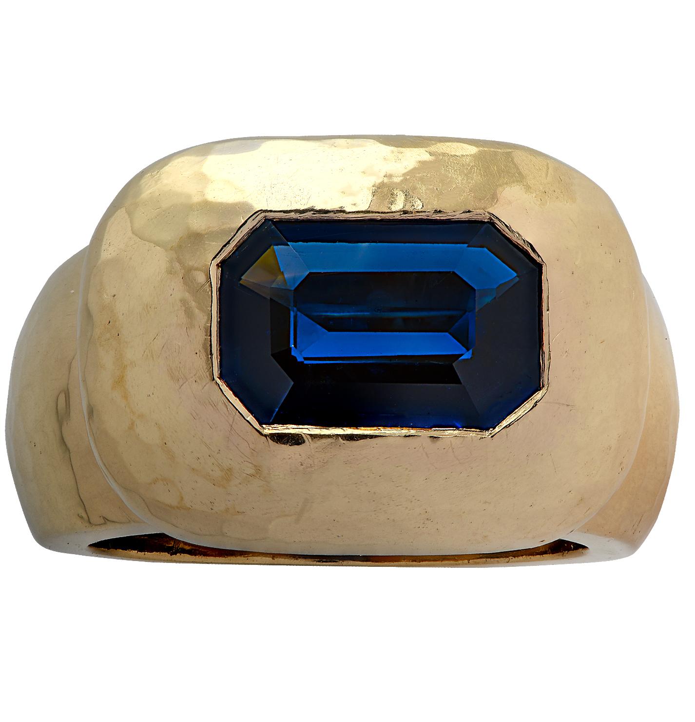Emerald Cut David Webb GIA Certified 3.61 Carat Sapphire Ring