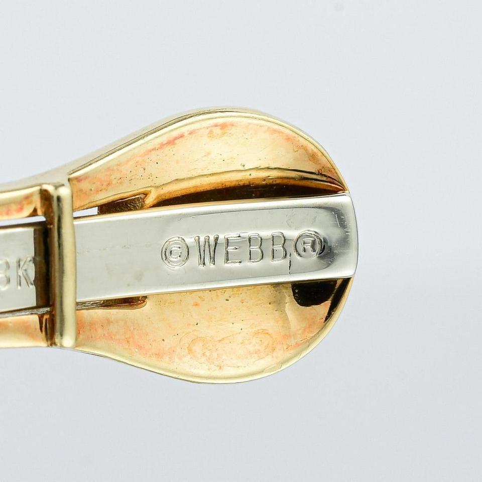 Modern David Webb Gold and Azurmalachite Diamond Clip Earrings For Sale