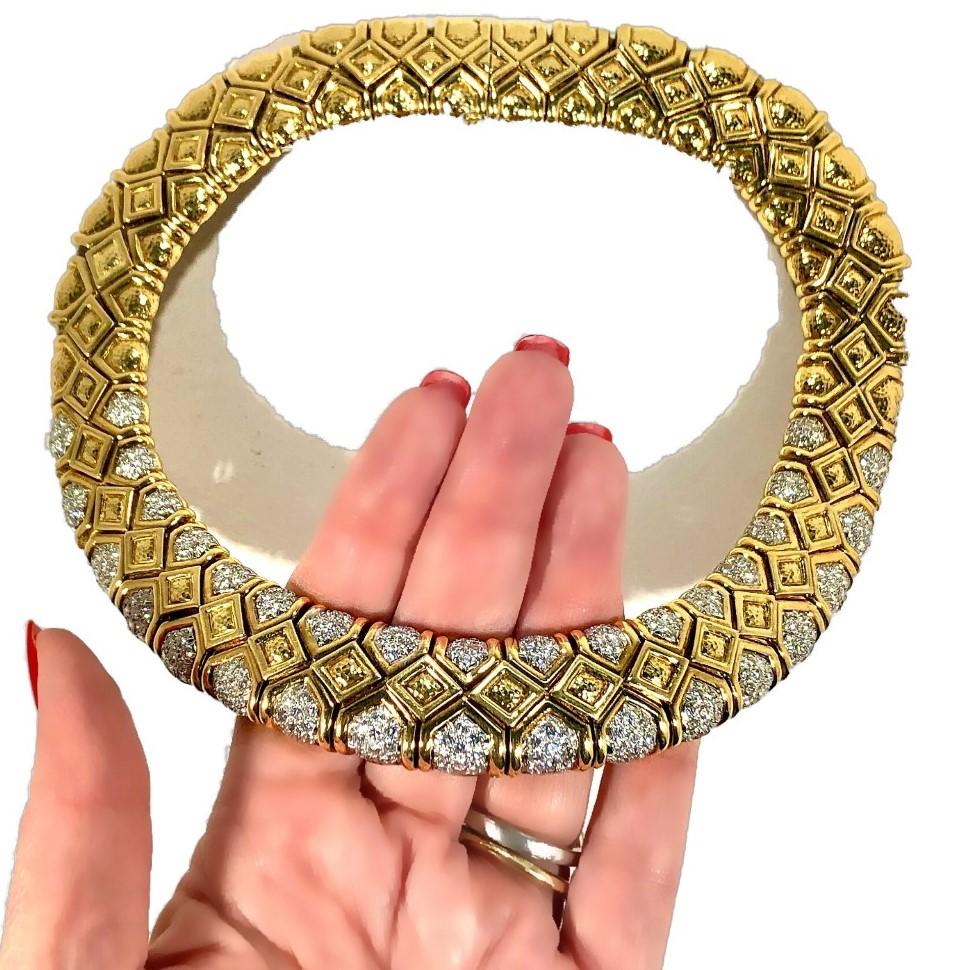 Gold- und Diamant-Halsband von David Webb (Brillantschliff) im Angebot