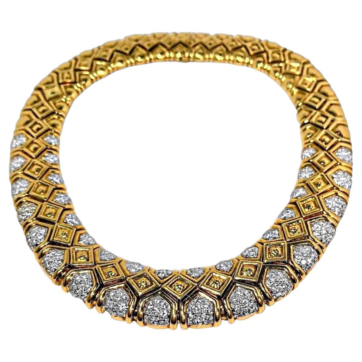 Gold- und Diamant-Halsband von David Webb im Angebot