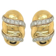 David Webb Gold and Diamond Earrings