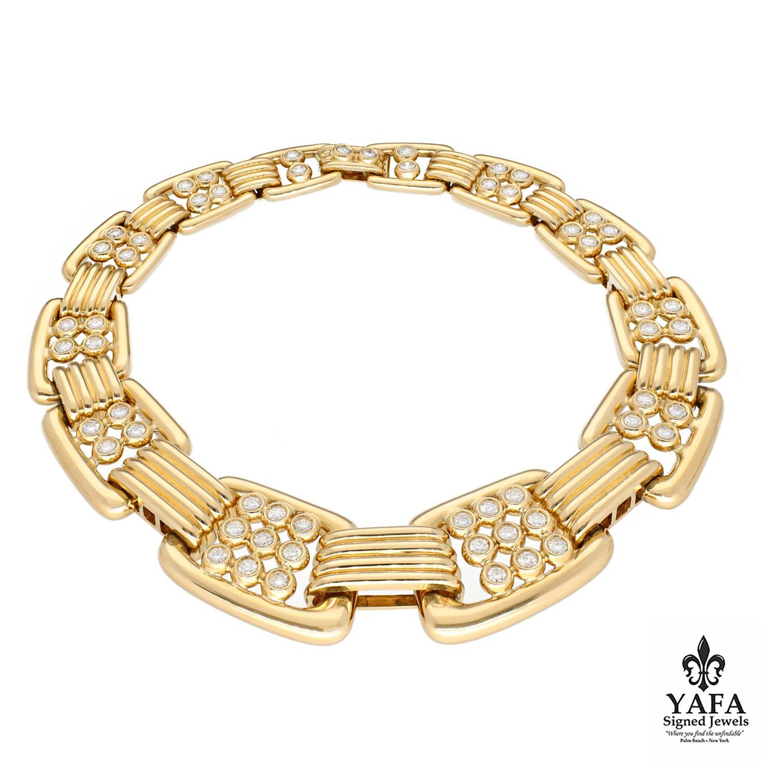 Taglio rotondo Collana in oro e diamanti DAVID WEBB in vendita
