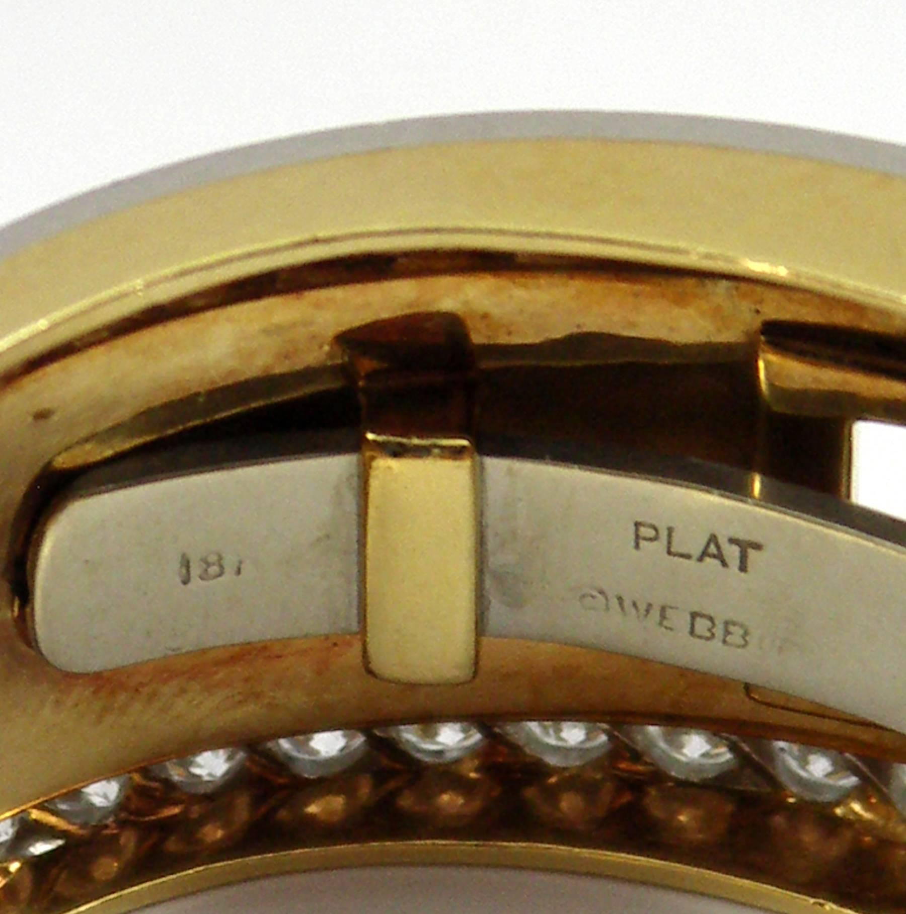 David Webb Gold and Platinum Geometric Design Bracelet with Diamonds 5