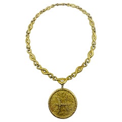 Retro David Webb Gold Pisces Necklace