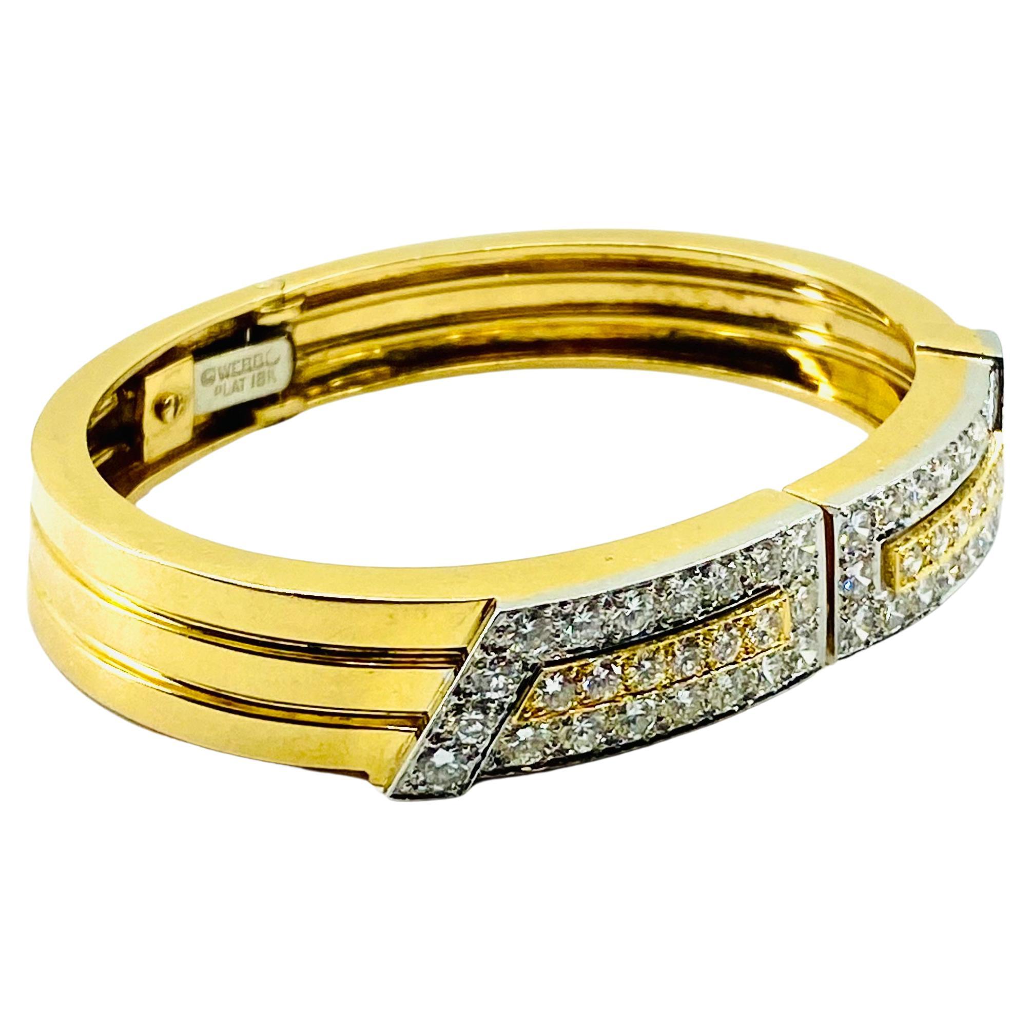 David Webb Bracciale in oro e platino con diamanti in vendita 5