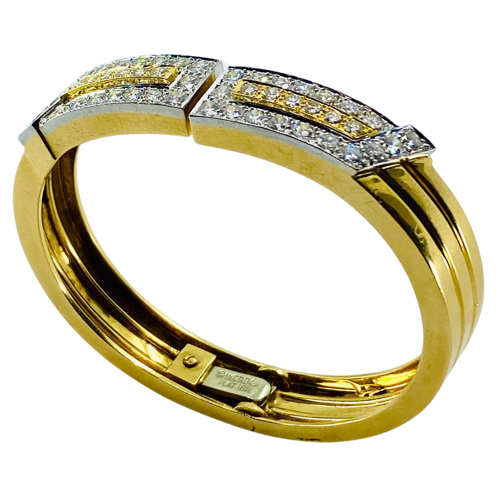 Donna David Webb Bracciale in oro e platino con diamanti in vendita