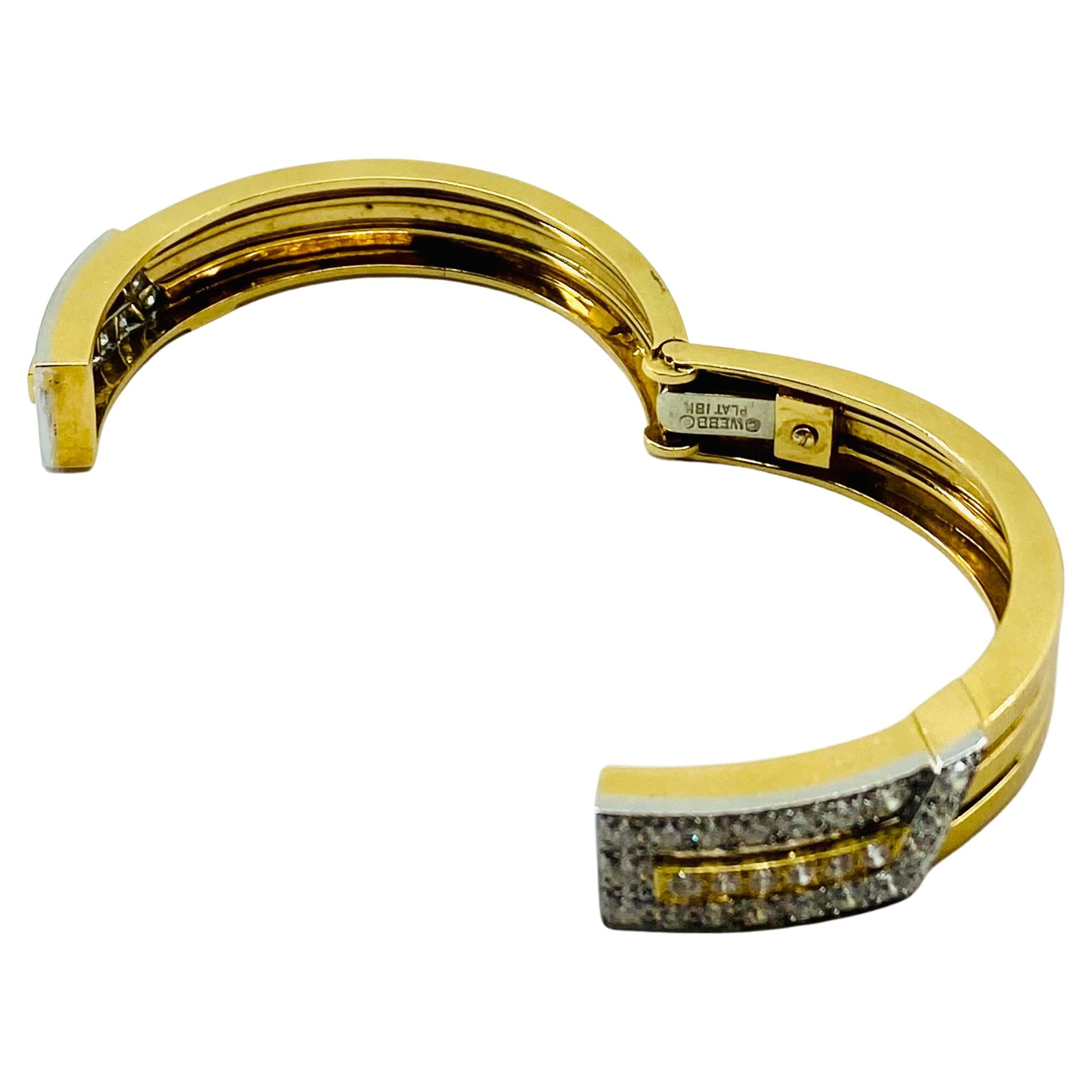 David Webb Bracciale in oro e platino con diamanti in vendita 2