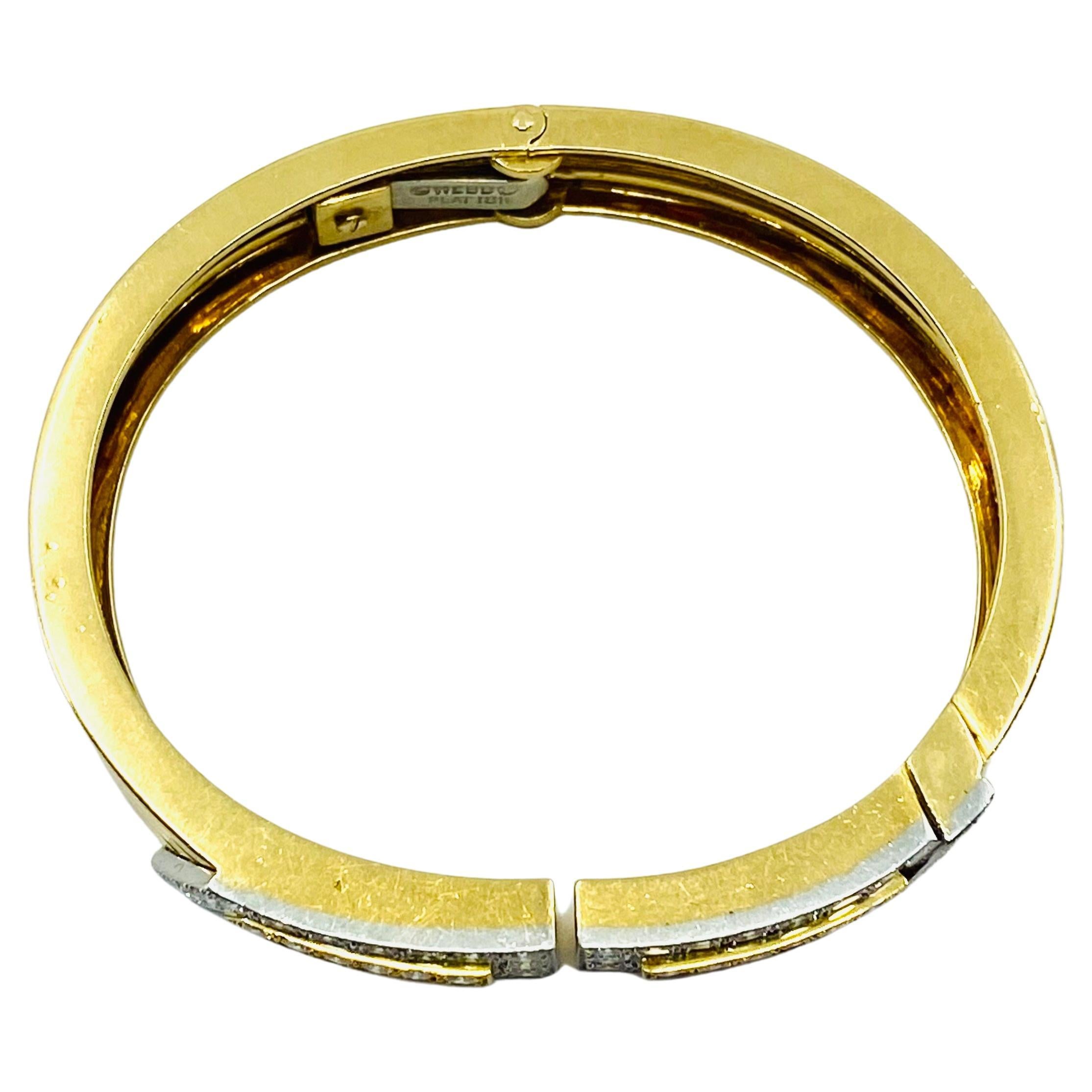David Webb Bracciale in oro e platino con diamanti in vendita 3