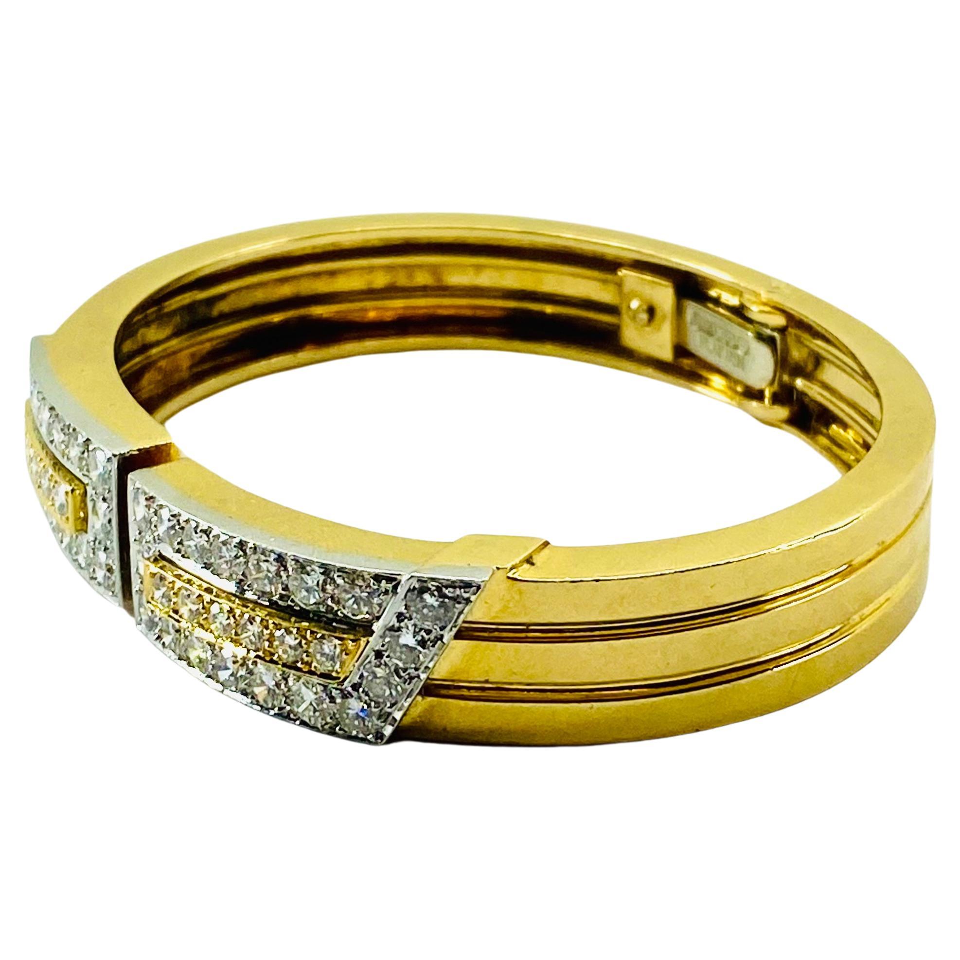 David Webb Bracciale in oro e platino con diamanti in vendita 4