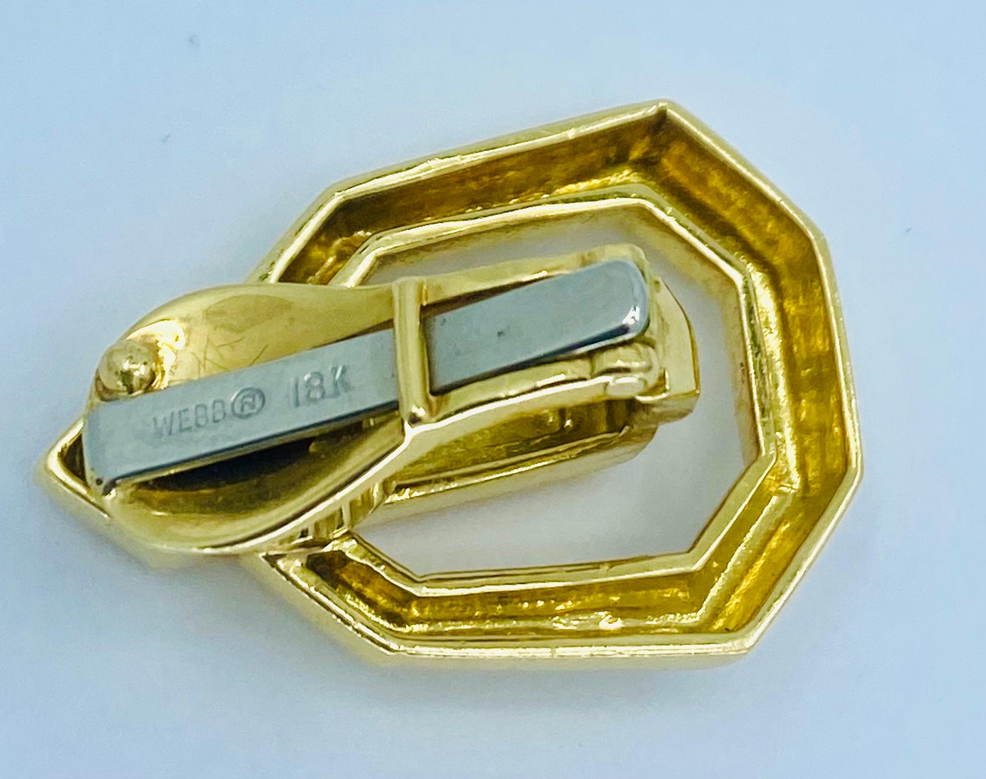 David Webb Gold Clip-On Geometrical Earrings 3