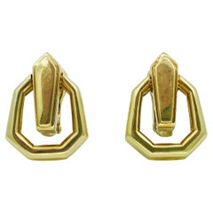 David Webb Gold Clip-On Geometrical Earrings