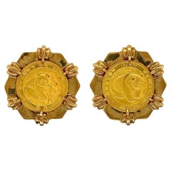 David Webb Gold Coin Earrings