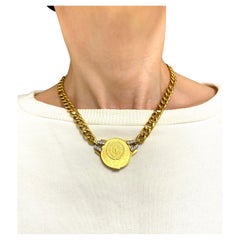 David Webb Gold Coin Necklace Diamond Veinte Pesos