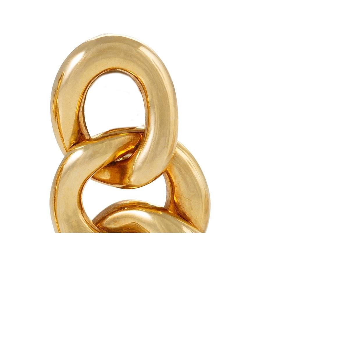 David Webb Gold Curb Link Door Knocker Earrings In Excellent Condition In New York, NY