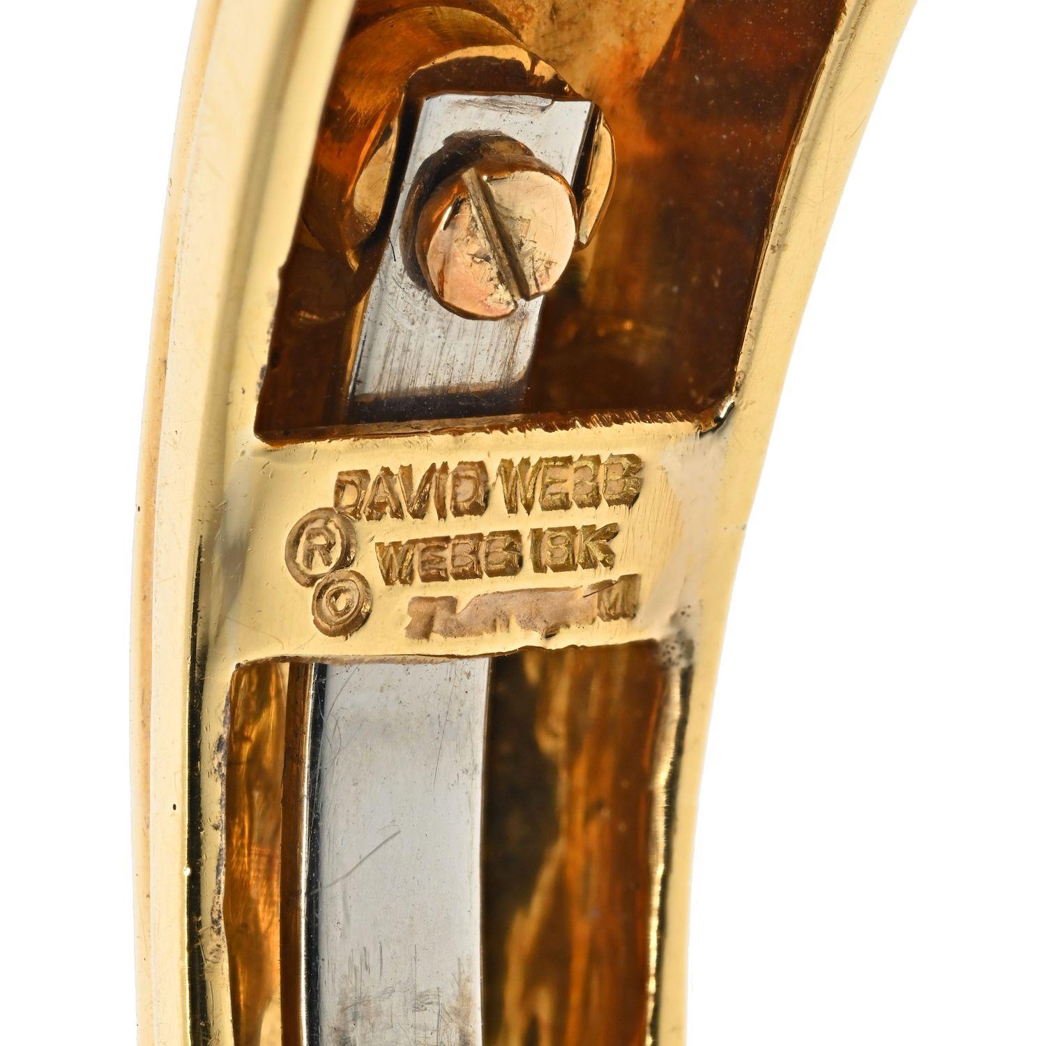Round Cut David Webb Gold Diamond, Cabochon, Ruby Sapphire Hinged Bracelet For Sale