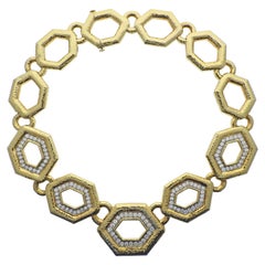 David Webb Gold Diamond Link Necklace