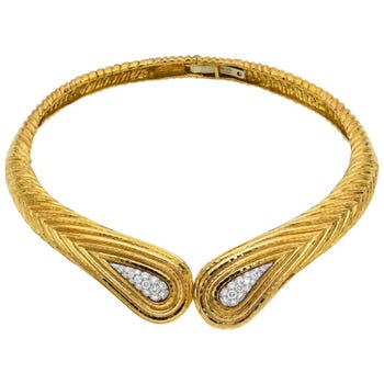 David Webb Gold, Diamond and Platinum Necklace