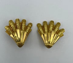 David Webb Gold Earrings, Vintage Shell Earrings