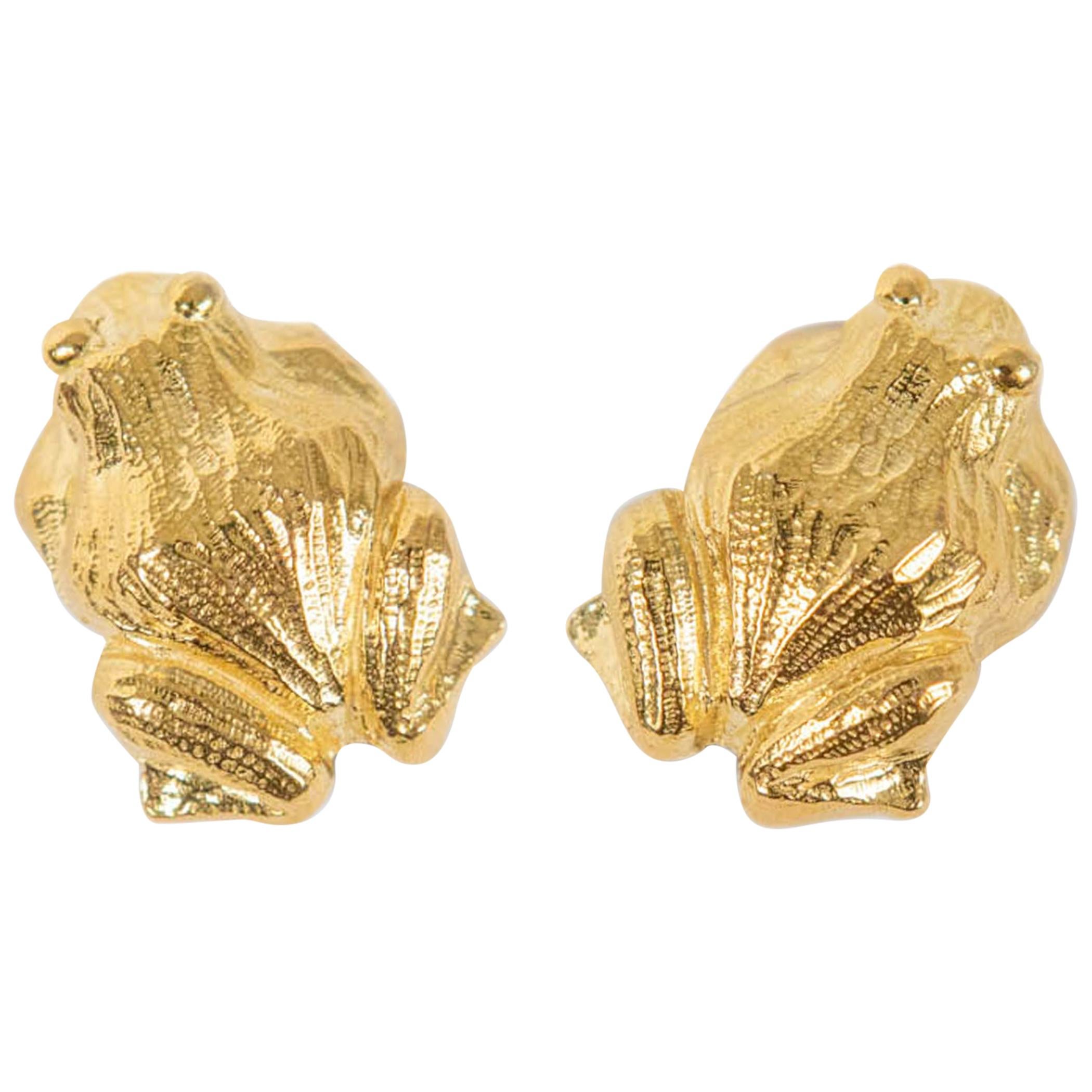 David Webb Gold Frog Earrings
