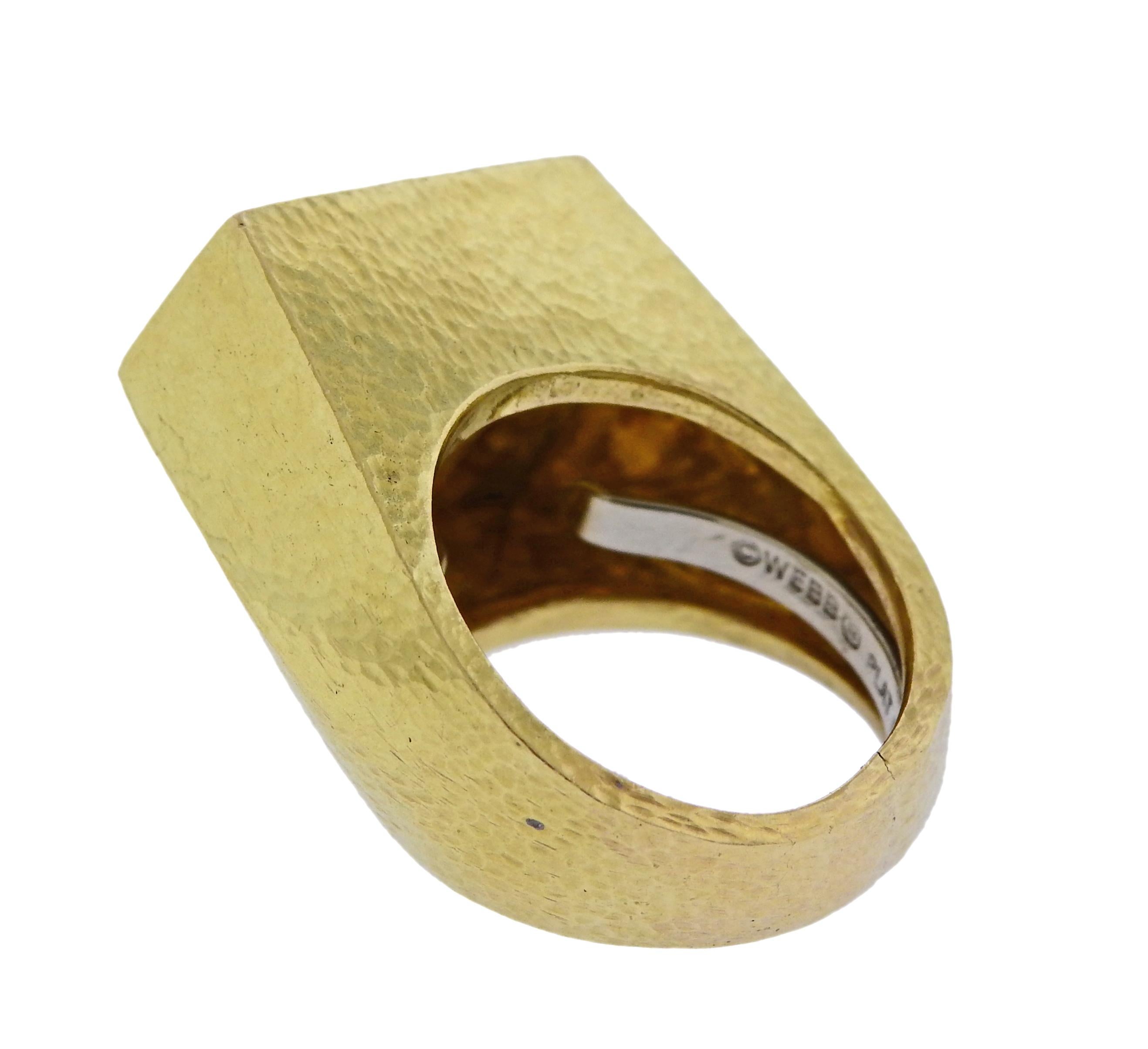 David Webb Gold Geometric Ring In Excellent Condition In Lambertville, NJ