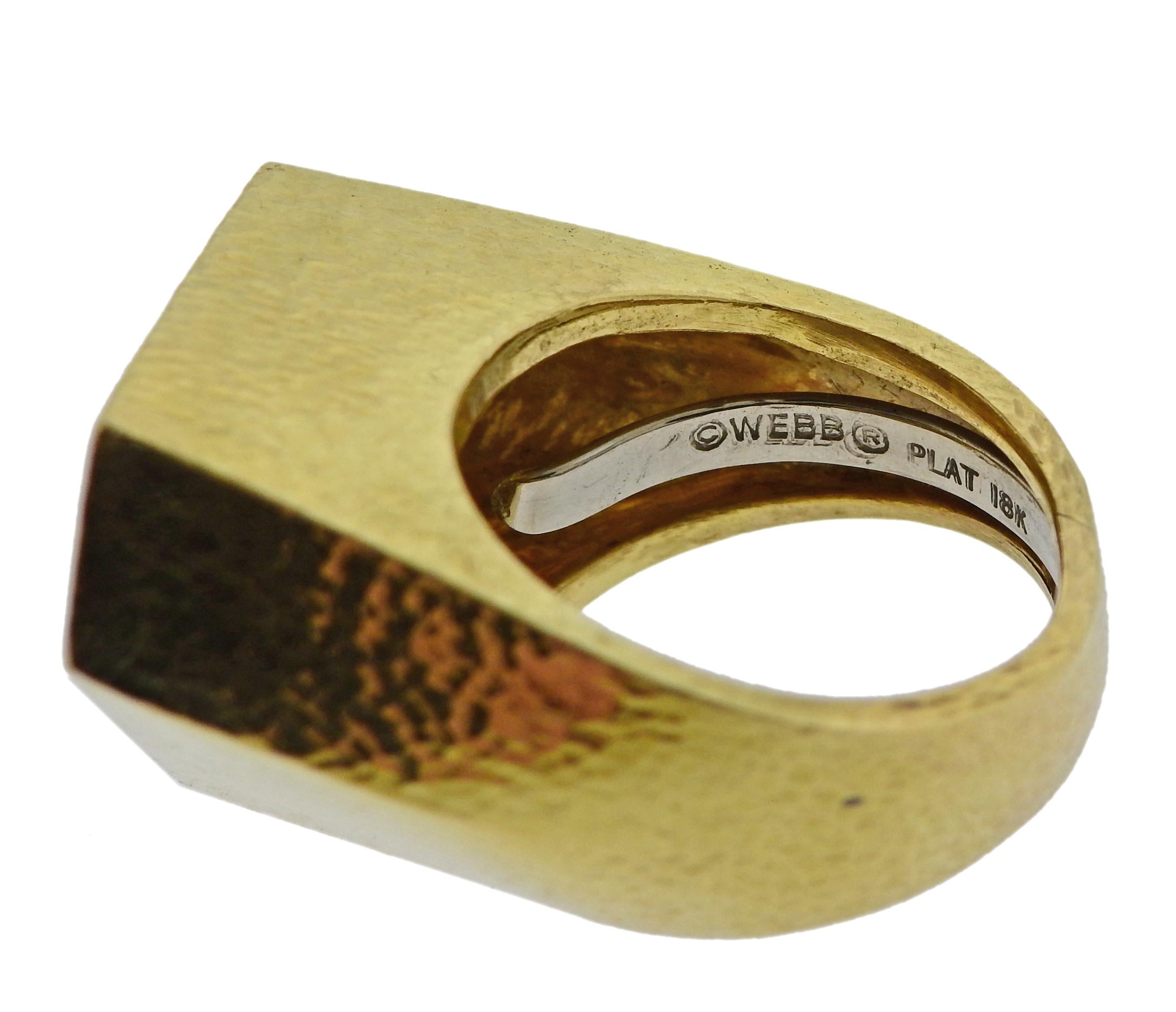 David Webb Gold Geometric Ring 1