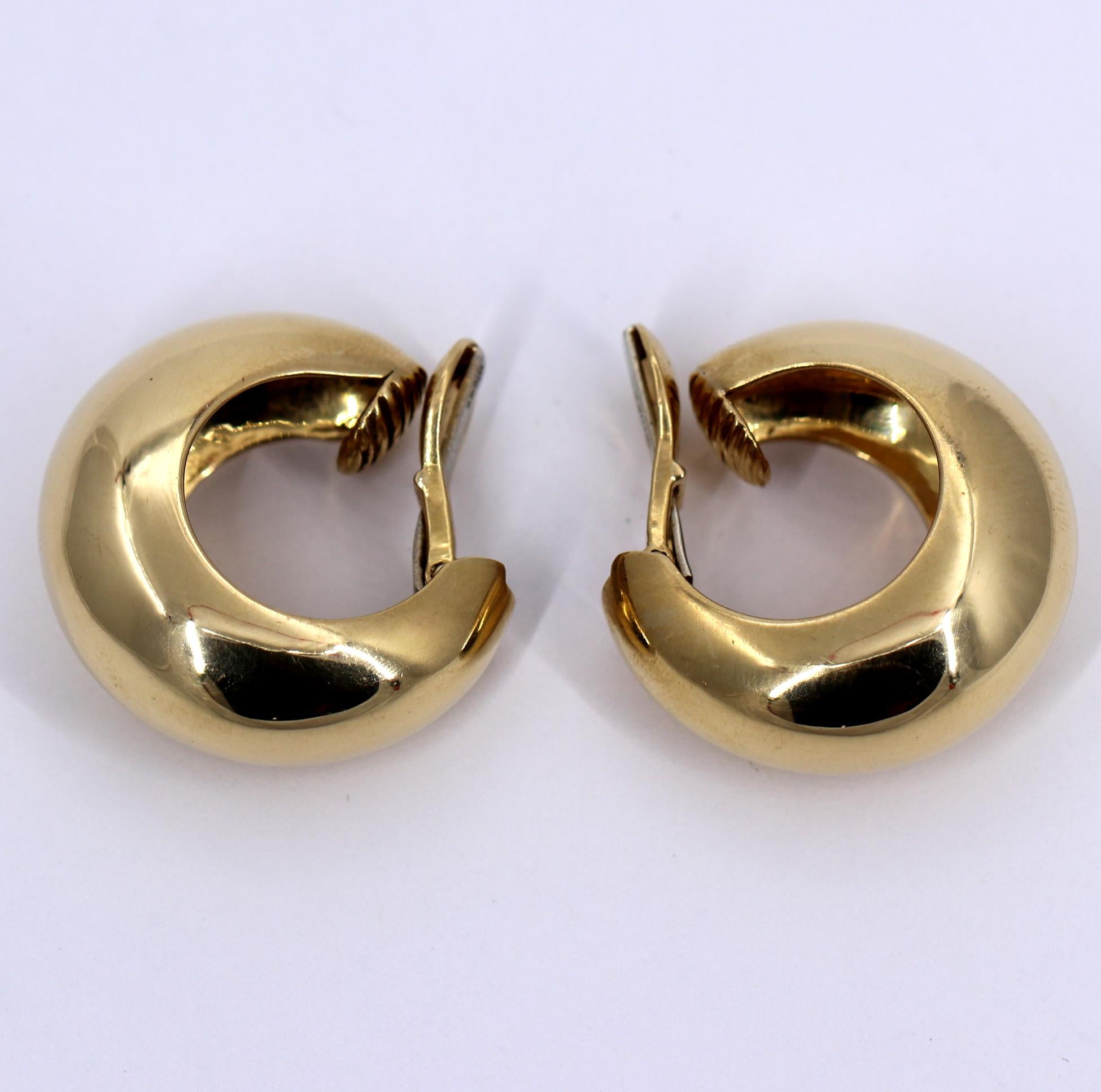 Women's David Webb Gold Hoop Earrings