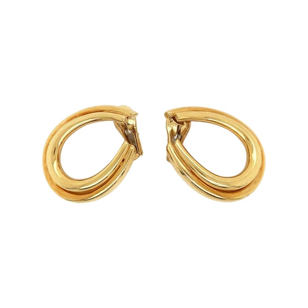 David Webb Gold Hoop Earrings For Sale