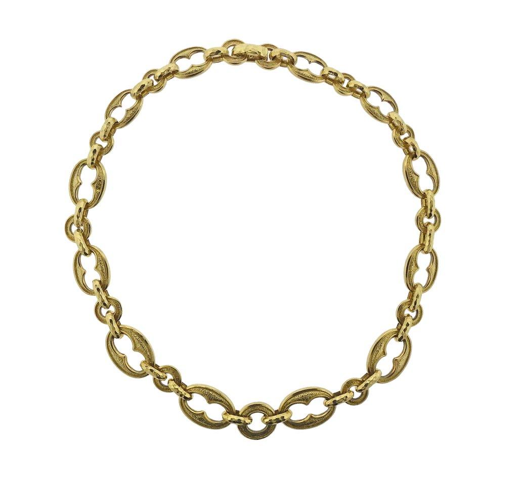 David Webb Gold Link Necklace In Excellent Condition In Lambertville, NJ