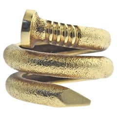 David Webb Gold Nail Ring