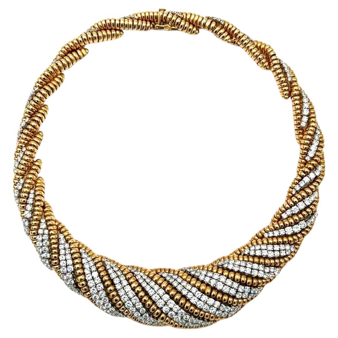 DAVID WEBB Gold, Platinum and Diamond Necklace For Sale