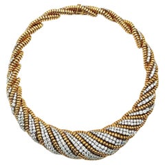 Retro DAVID WEBB Gold, Platinum and Diamond Necklace