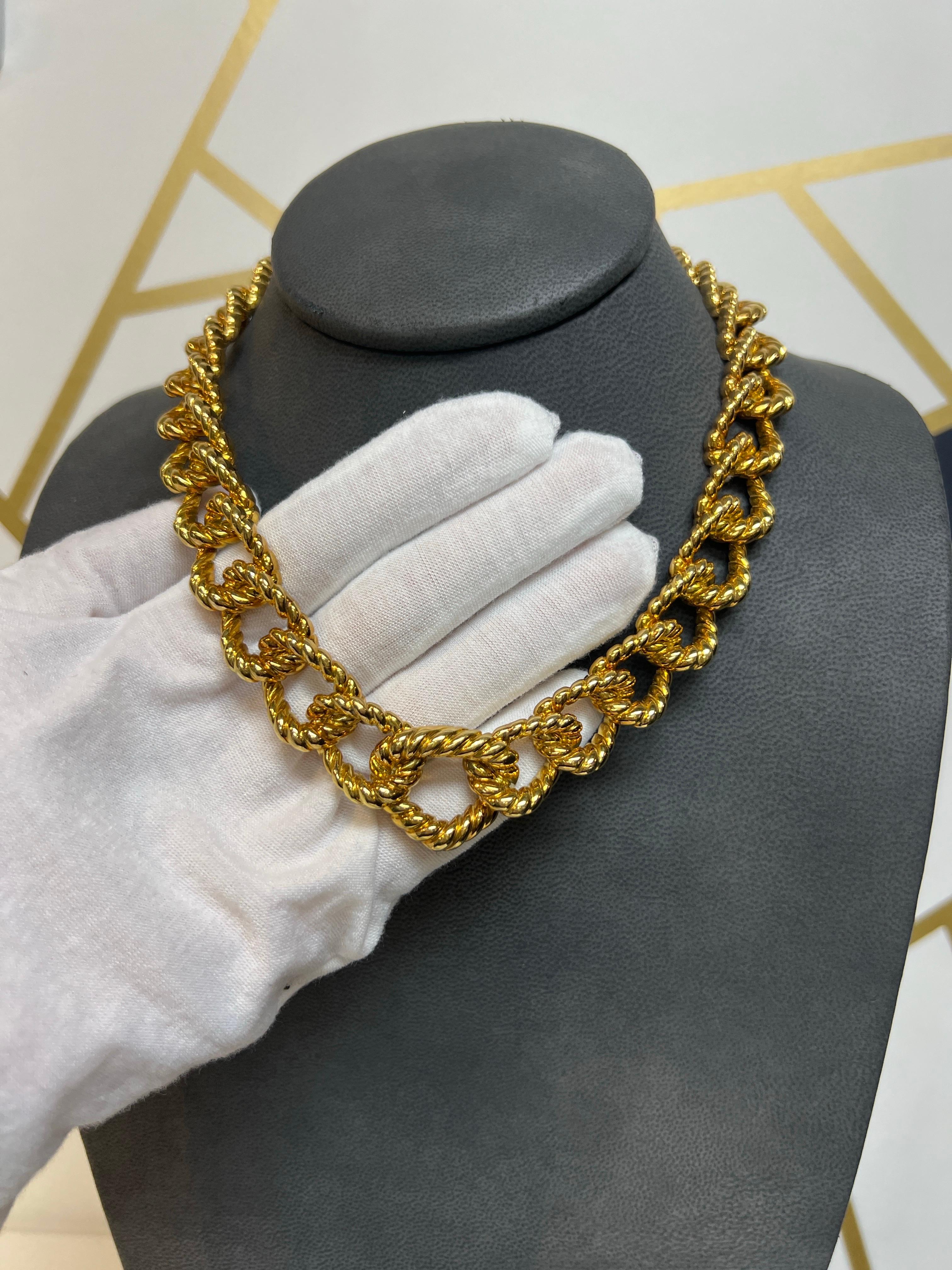 Collier de corde en or David Webb Excellent état - En vente à New York, NY