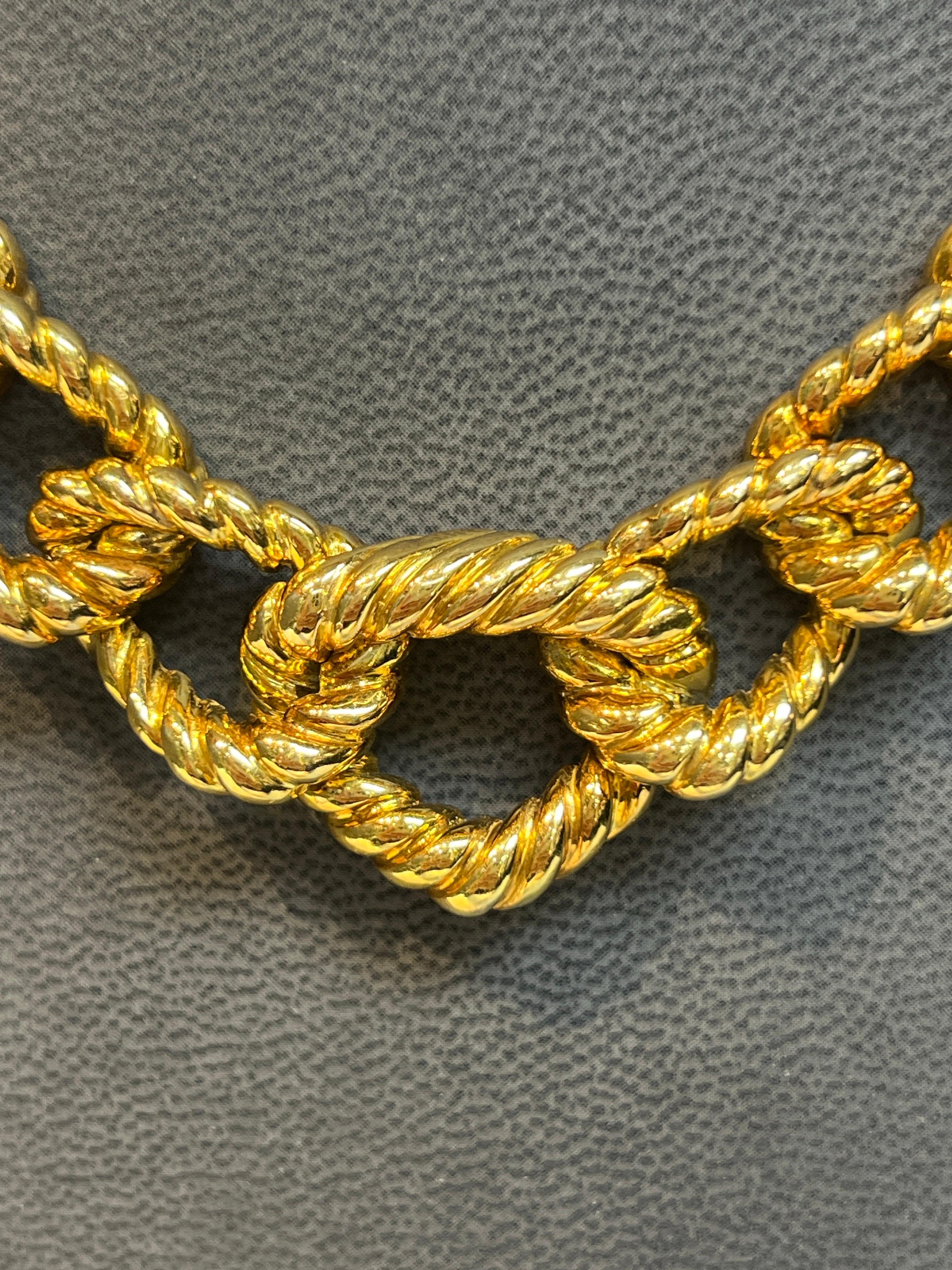 Collier de corde en or David Webb en vente 1