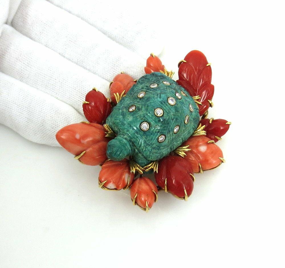 vintage turtle brooch pin