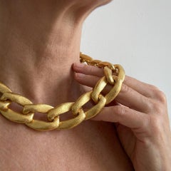 David Webb Hammered 18 Karat Yellow Gold Tonneau Necklace with Certificate