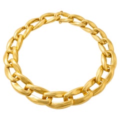 David Webb Hammered 18 Karat Yellow Gold Tonneau Necklace with Certificate