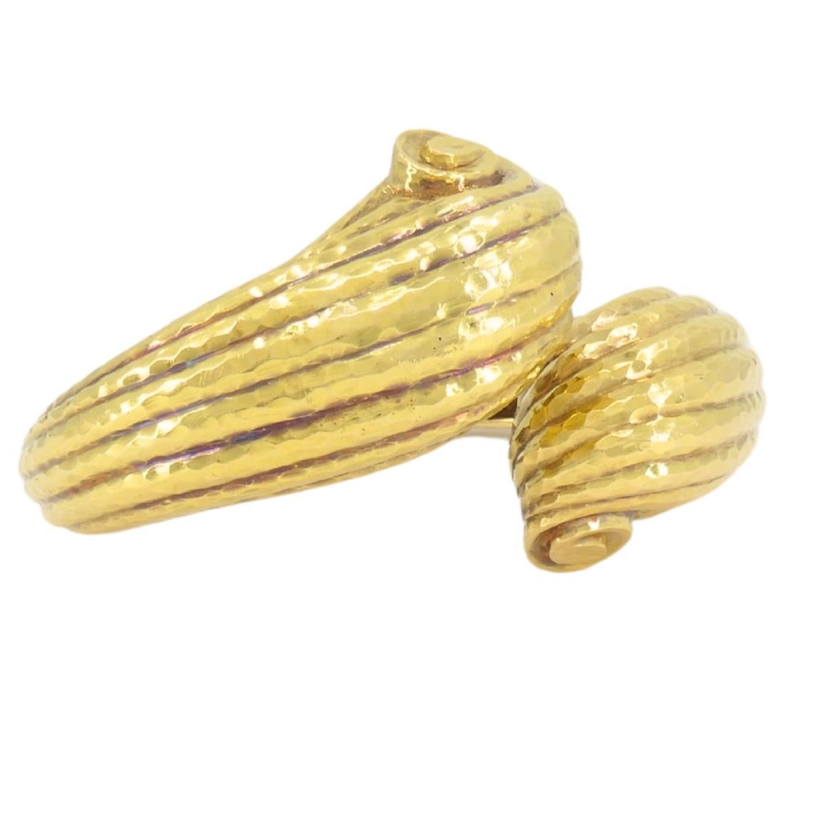 Bracelet manchette en or 18k martelé David Webb Pour femmes en vente