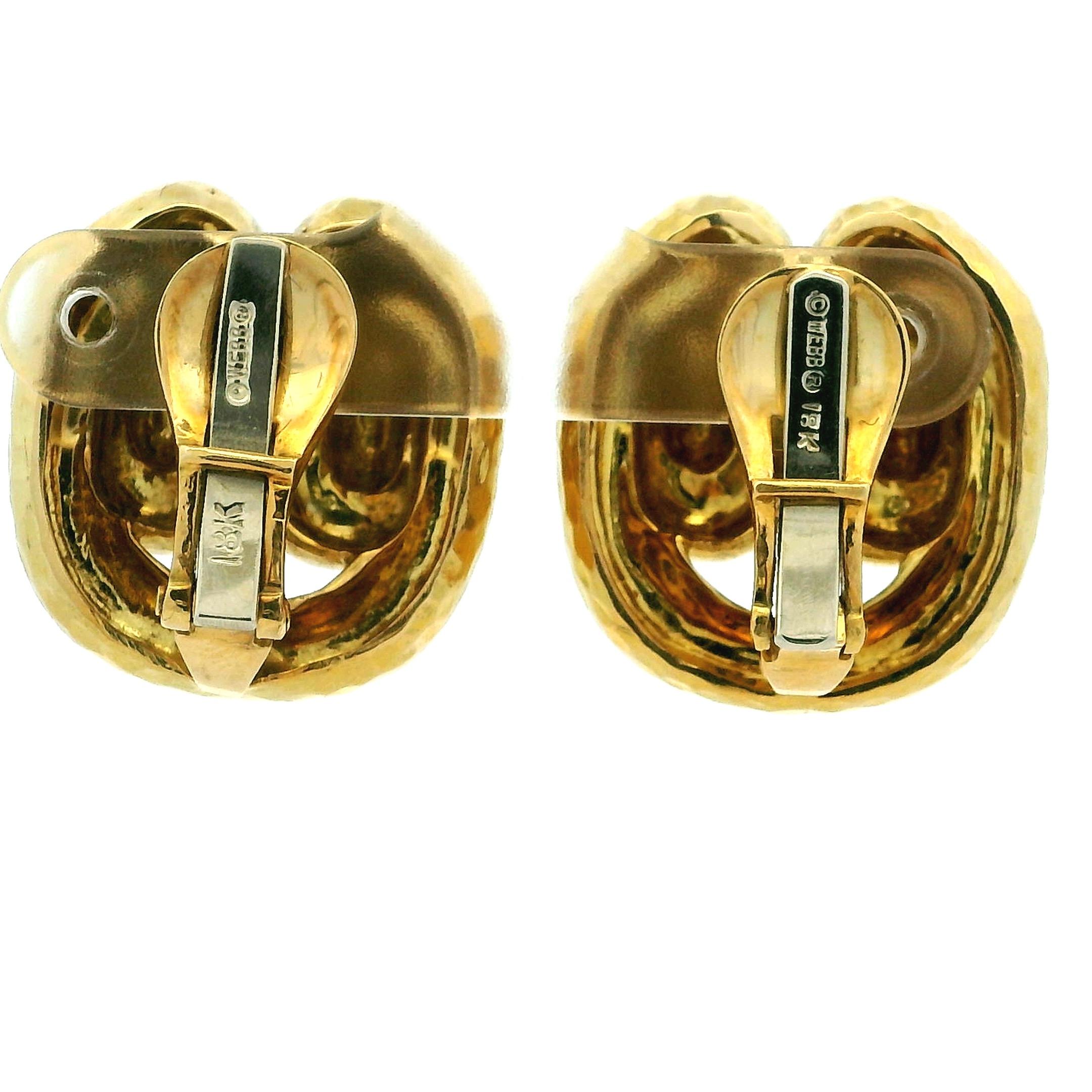 David Webb Gehämmerte 18K Gold Skulpturale Loop-Ohrringe im Angebot 3