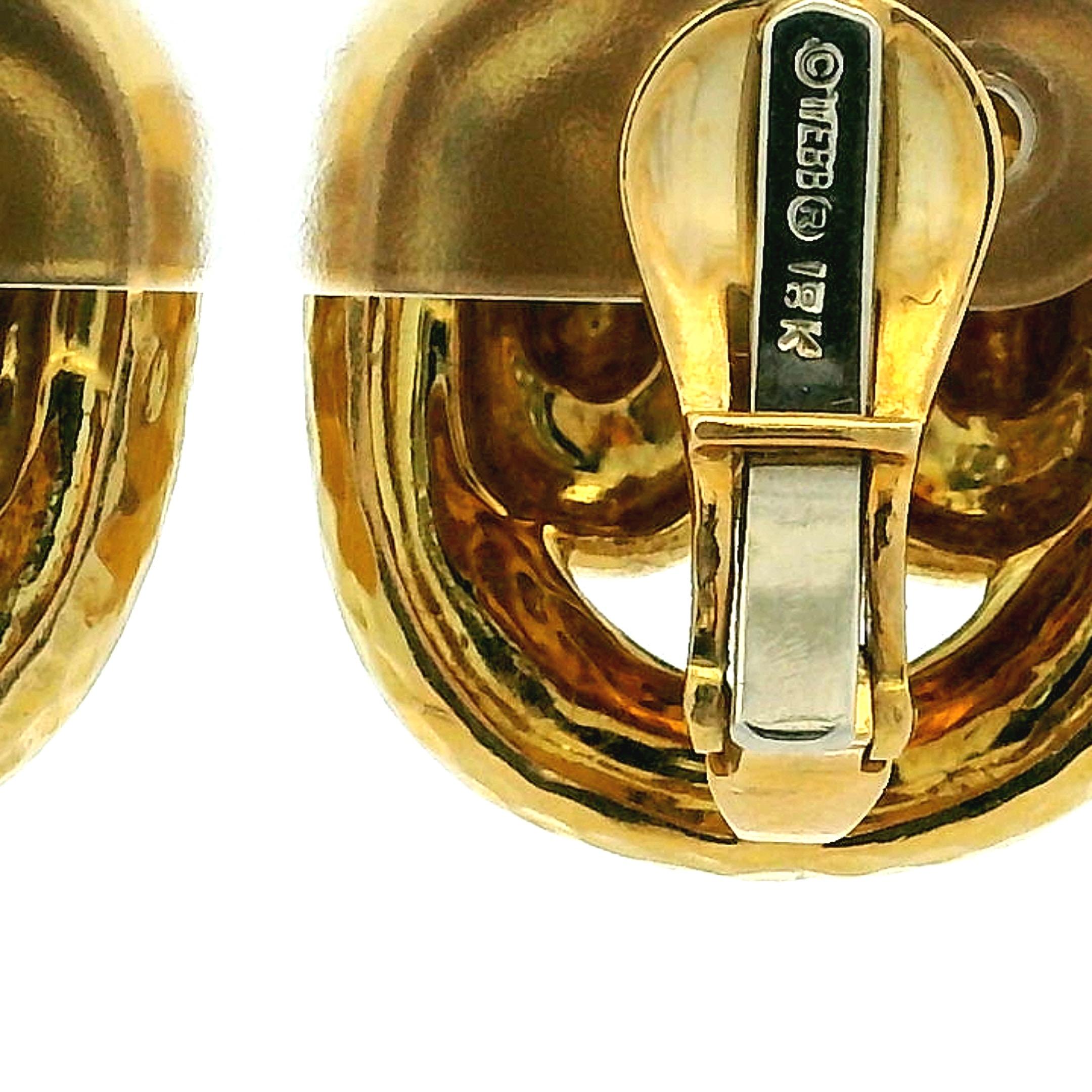 David Webb Gehämmerte 18K Gold Skulpturale Loop-Ohrringe im Angebot 4