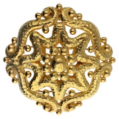 Vintage David Webb Hammered Gold Brooch Pendant