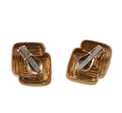 David Webb Hammered Gold Earrings